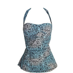 Assets Spanx Sarah Blakely Halter Swim Top Womens S Small Semi Padded Tankini